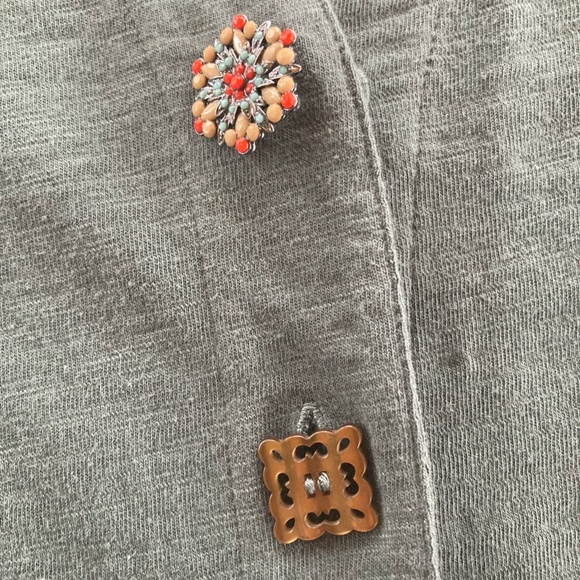 Soft Surroundings tunic, size M. Green grey with decoritive buttons. - Picture 6 of 8